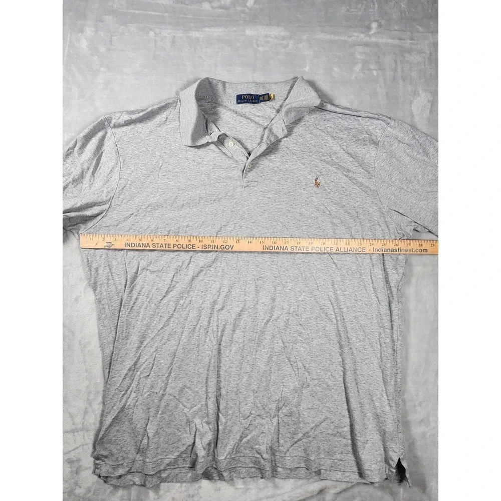 Polo Ralph Lauren Mens 2XL Soft Cotton Knit Short Sleeve Collar Shirt Flesh Pony